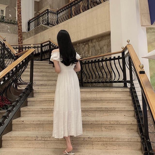 여성 오프숄더원피스 바캉스 휴양지 오프숄더 비치 롱 원피스