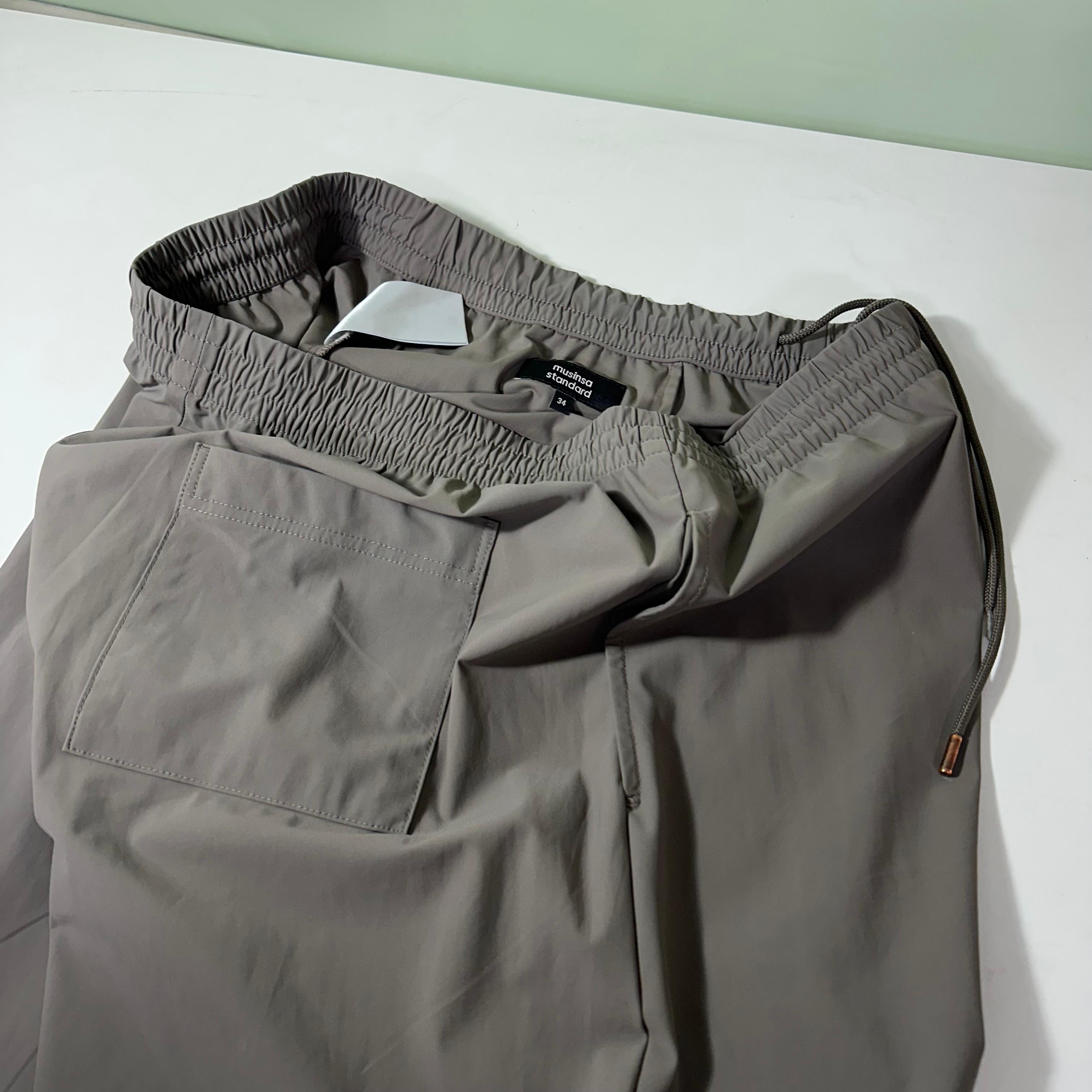 34 XL MUSINSA STANDARD Deep Grey Wide Fit Summer Poly Banding Pants