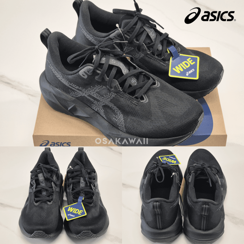 ASICS NOVABLAST 5 ランニングシューズ マラソンシューズ Wide メンズ ブラック グレー 1011B975 002