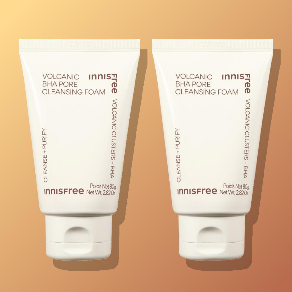 [ダブルセット] innisfree (이니스프리) 火山灰 BHA 毛穴 フォームクレンジング / 角質 皮脂 ブラックヘッド ニキビ肌 80ml, 2個