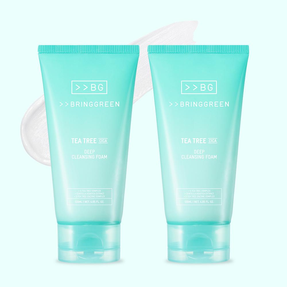 Bringgreen ティーツリー シカ ディープクレンジングフォーム 120ml, 2個