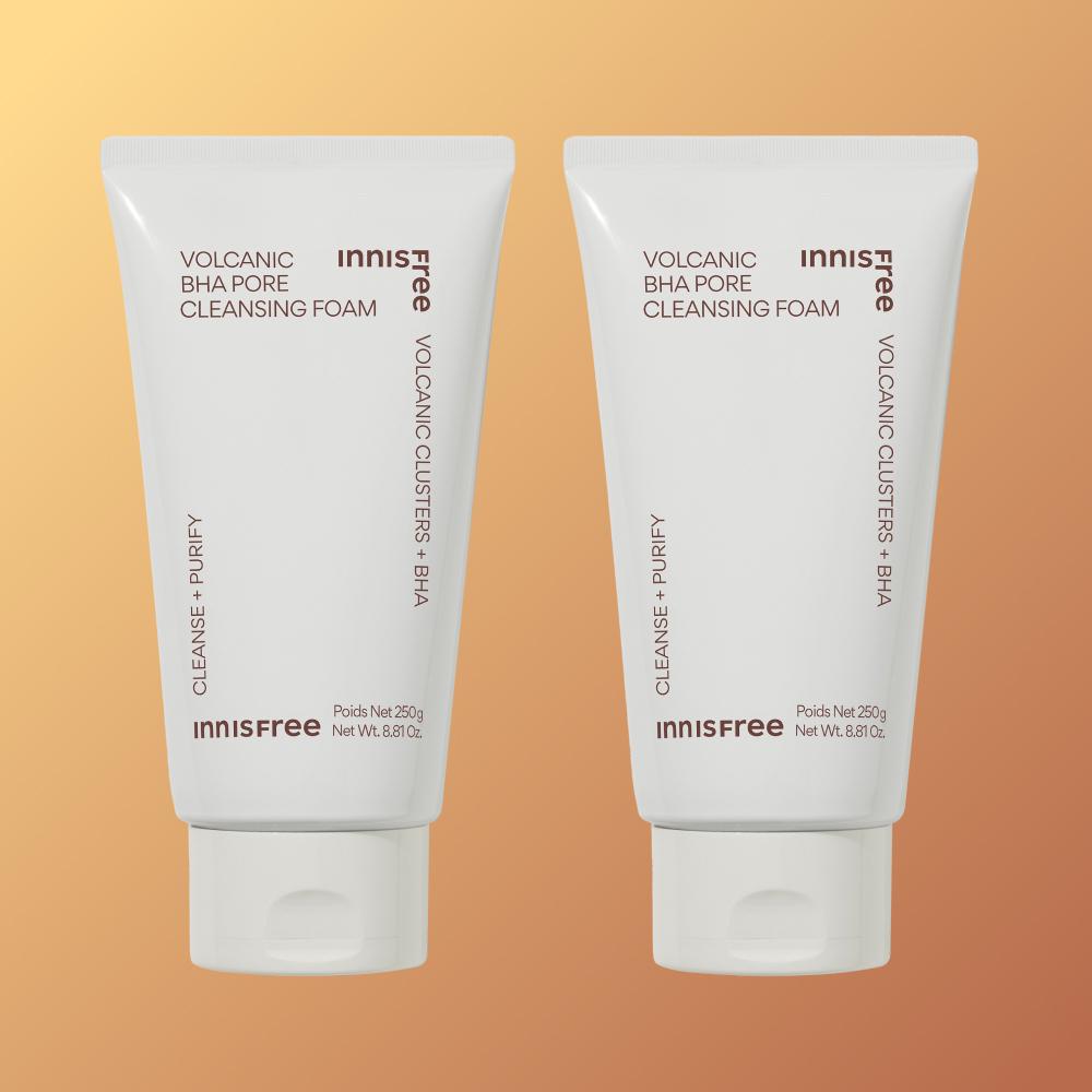 innisfree 火山灰 BHA 毛穴 フォームクレンジング / 角質 皮脂 ブラックヘッド ニキビ肌 250ml, 2個
