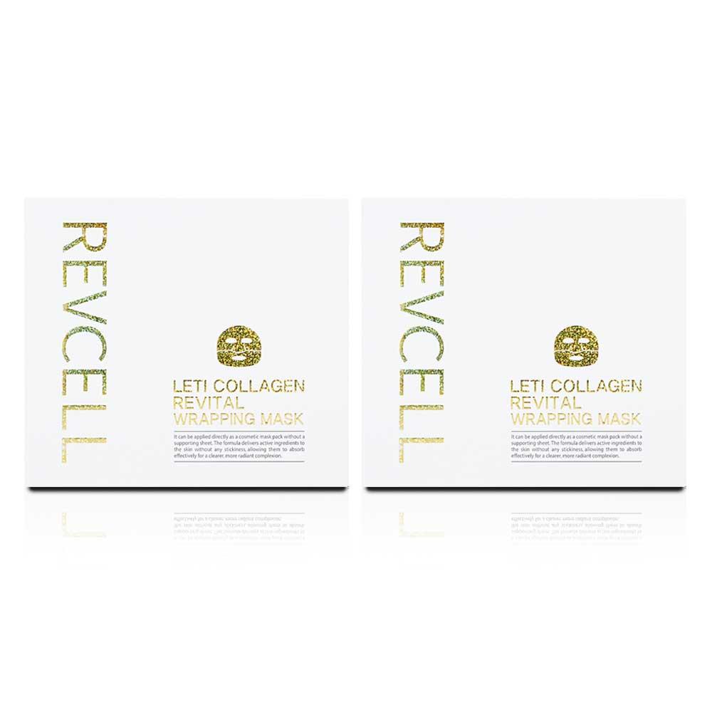 1+1 LIVECELL(리브이셀) レチ コラーゲン リバイタル ラッピング マスク 5枚 2箱