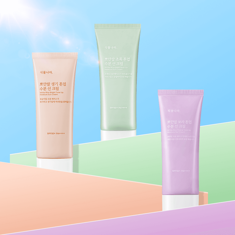 식물나라 뽀얀쌀 톤업 수분 선크림 100mL x 2개, SPF50+ PA++++