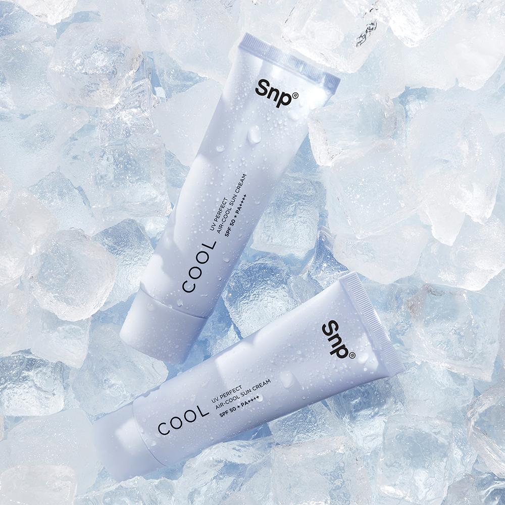 Snp UV 퍼펙트 에어쿨 수분 충전 선크림 50g 쿨링 선블록 SPF50+ PA++++