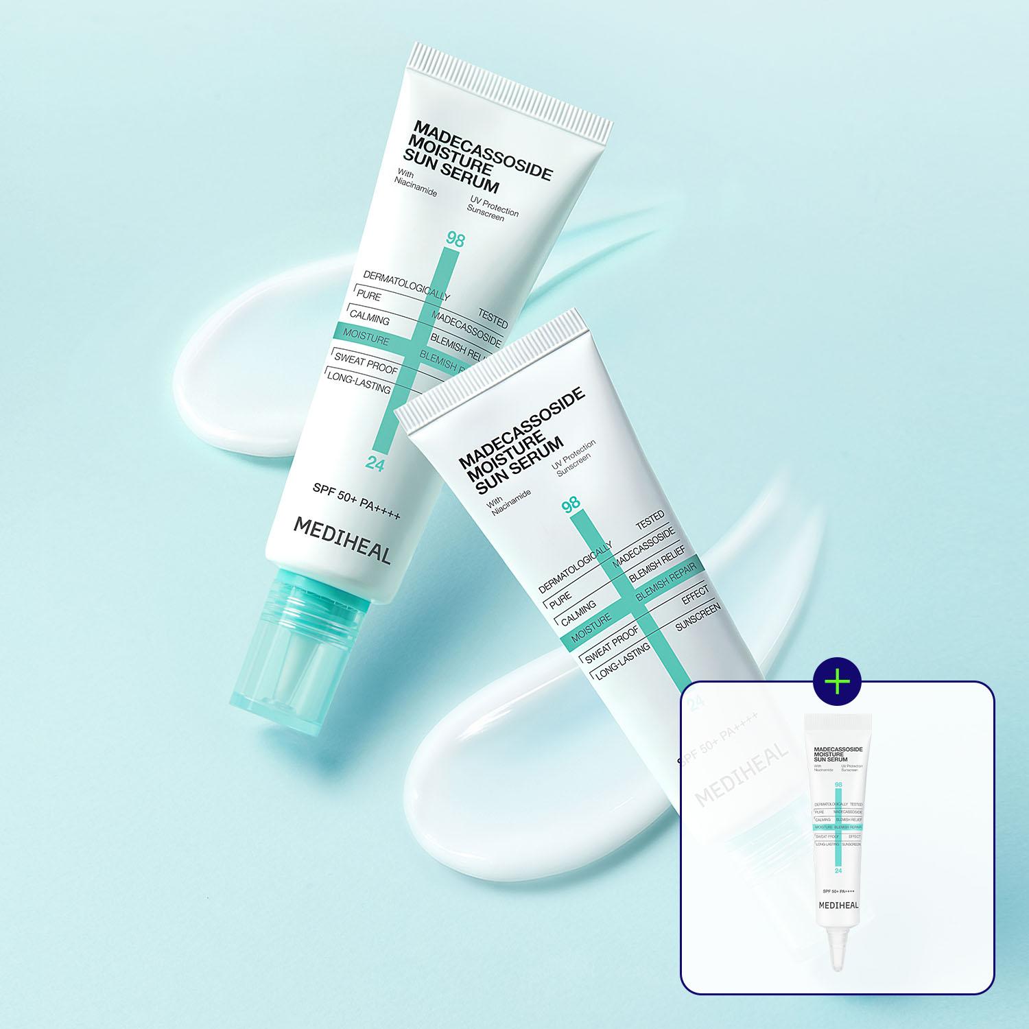 [スーパーポイント] メディヒル ヤン・ヒョンジョン マデカソサイド モイスチャー サンセラム 跡ケア (SPF 50+) 50ml, 2個