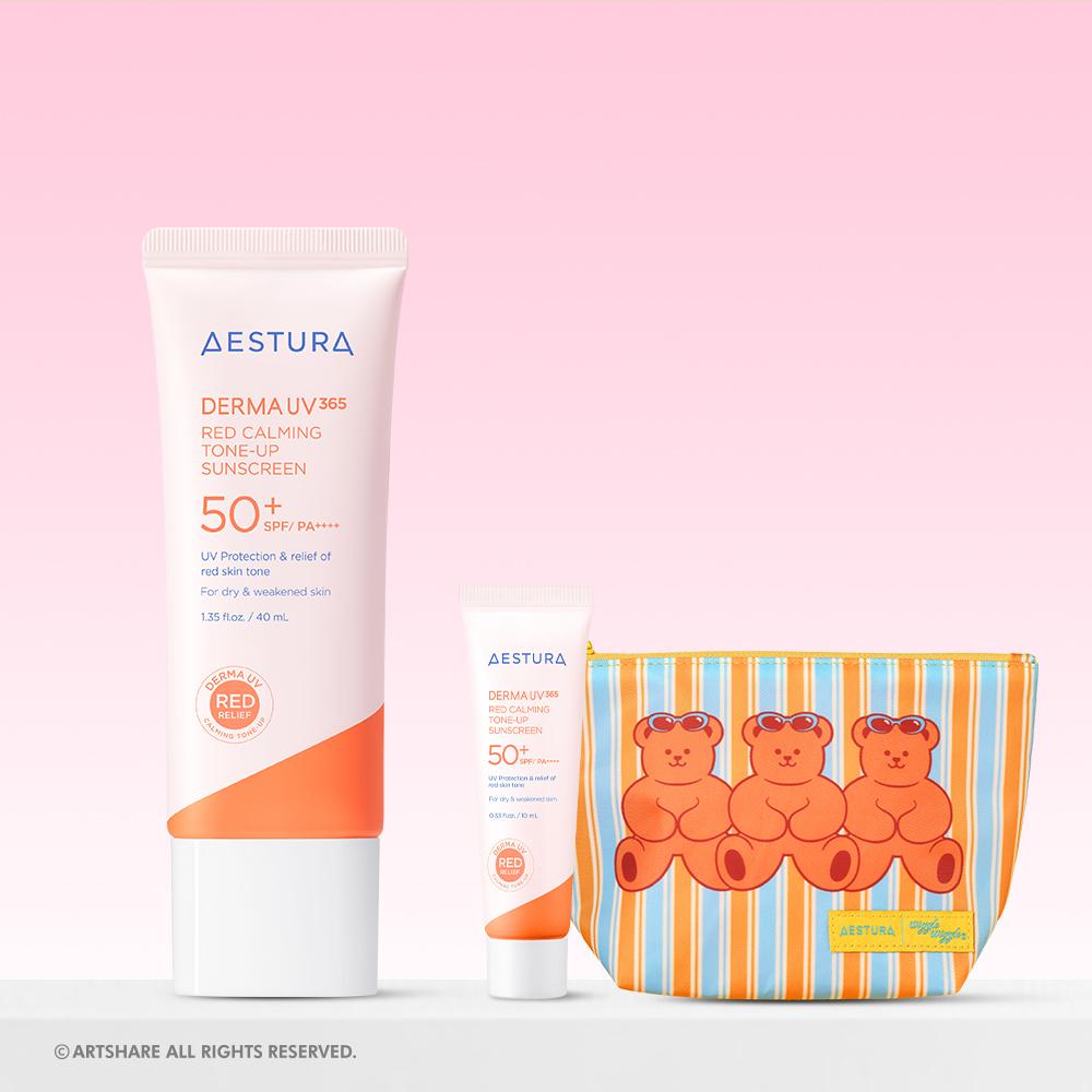 [シングル] AESTURA DERMA UV365 レッド鎮静トーンアップサンクリーム 40ml SPF50+ / PA++++ x 1個