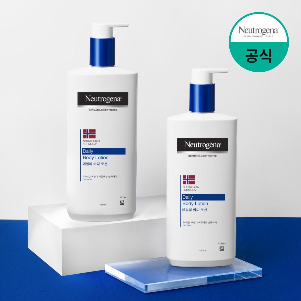 뉴트로지나 대용량 바디로션 고보습 데일리, 450ml, 2개