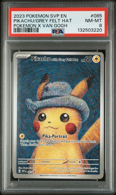 ポケモンカード 英語版 灰色フェルト帽のピカチュウ ブラックスタープロモ AR SVP-EN085 PSA 8 (132503220) ゴッホ