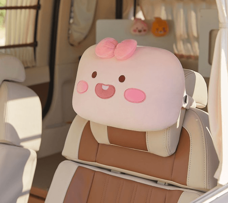 カカオフレンズ ふわふわ 車用ネックピロー アピーチ ネックまくら