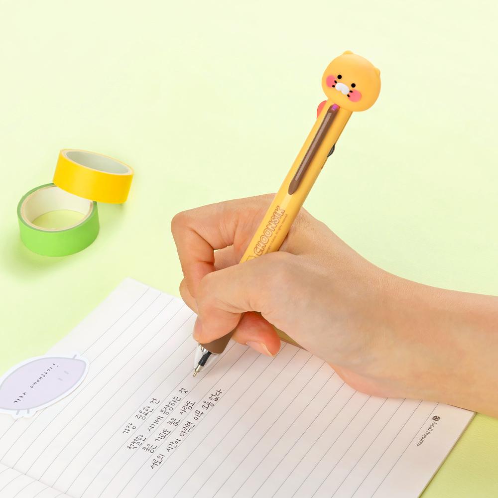 춘식이 피규어 멀티 4색 볼펜 선물용 귀여운 캐릭터 필기구 펜 볼펜 0.7mm 스탠다드