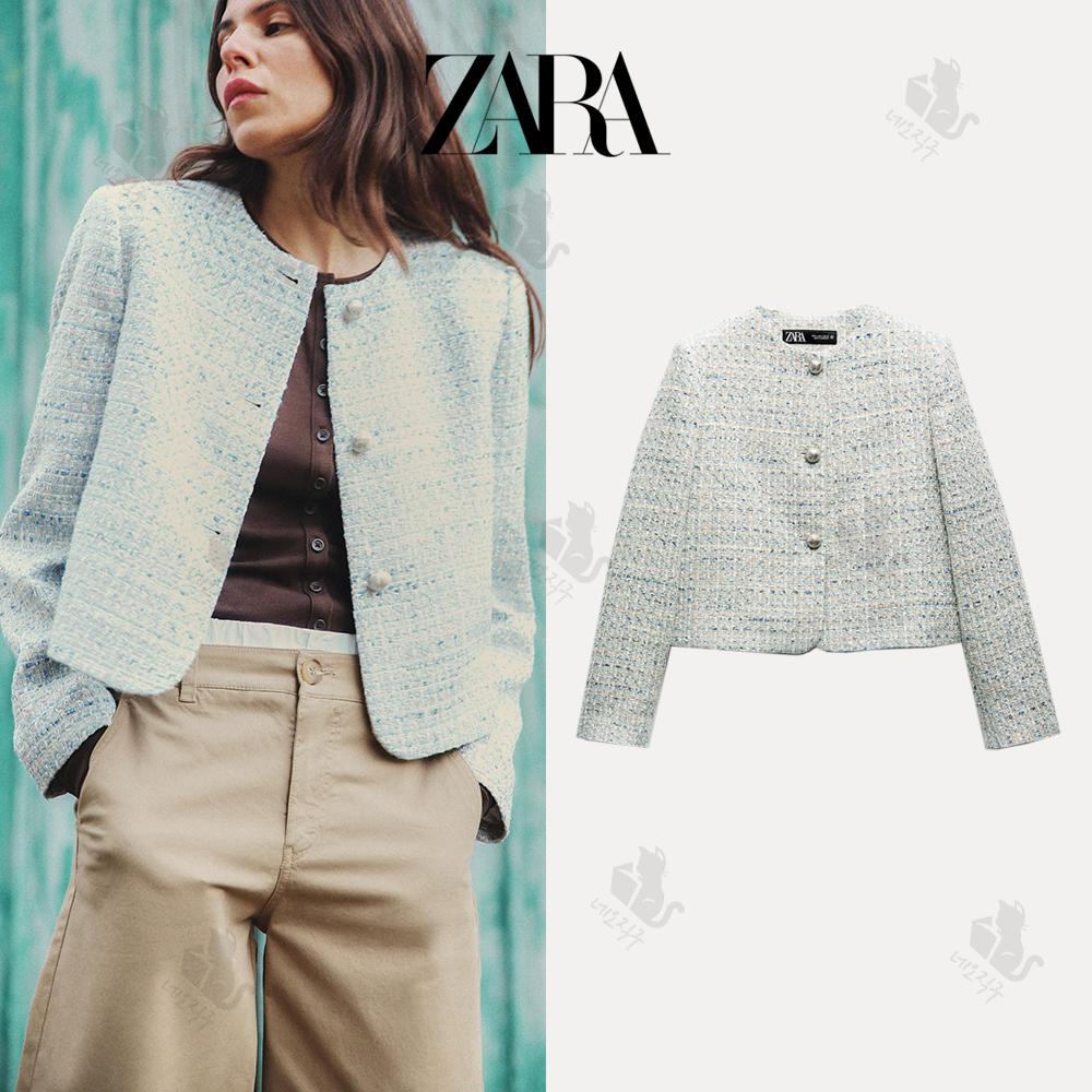 ZARA ザラ ストラクチャード ツイード クロップド セットアップ ジャケット
