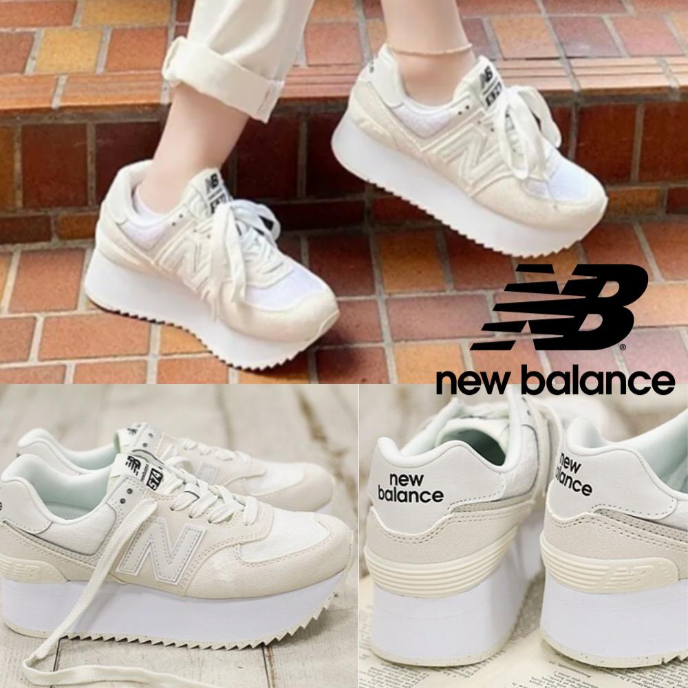 New Balance (뉴발란스) PLATFORM 574 PLUS レディース 厚底スニーカー トリプルホワイト WL574ZBJ