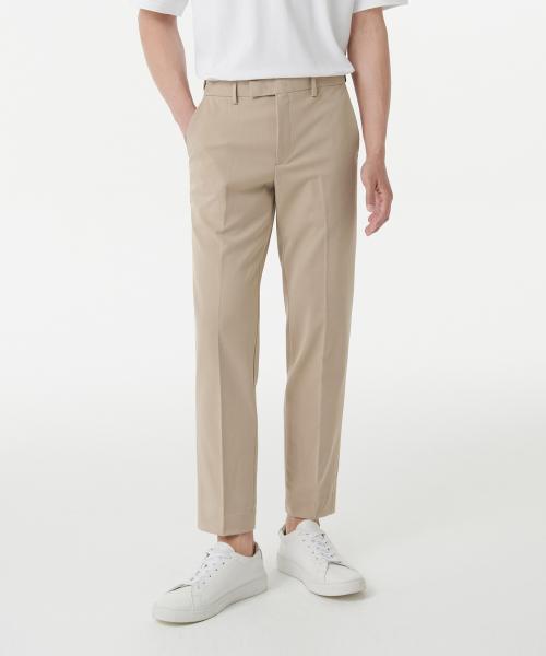 MUSINSA STANDARD (무신사 스탠다드) TAPERED HIDDEN BANDING CROP SLACKS ベージュ