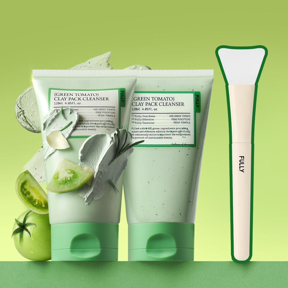 [2個セット] Pulley Green Tomato Clay Pack Cleanser 120ml + 120ml