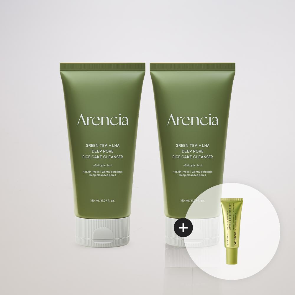 ARENSIA グリーンティー + LHA ディープポアクチャプサル餅ソープ 150ml, 2個