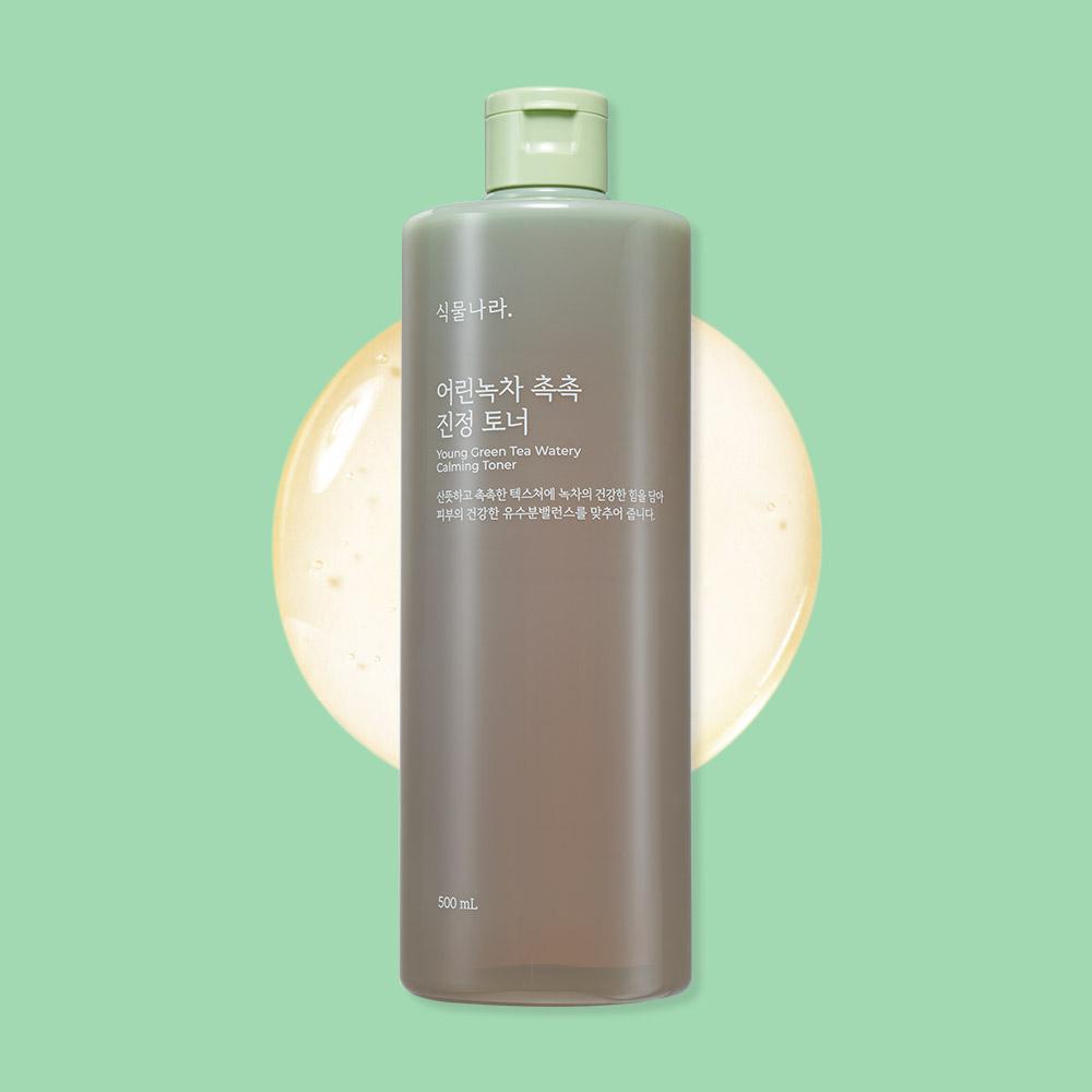 식물나라 어린녹차 촉촉 진정토너 500mL, 1개