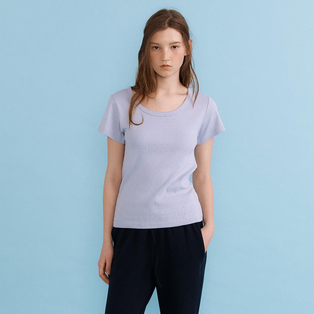 [Aser] Pincoat Scoop Neck Tee (4color)