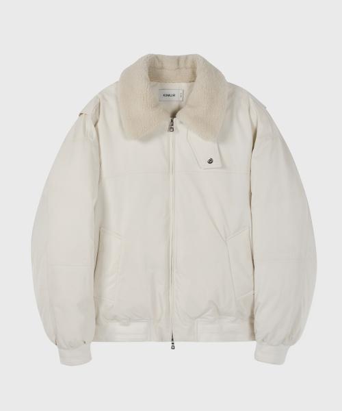 [KIMURE] Shell Block 2-WAY Boa Fur ショートダウン_アイボリー KBDWUJP001IV