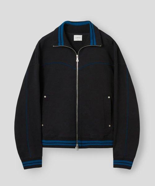 [KIMURE] Big Collar 2-WAY Piping Track Zip-up_ブラック KBDSUTC002BK