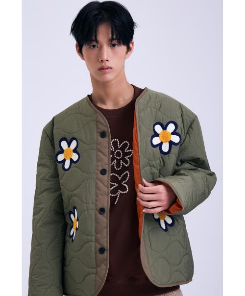 [MR.CHILD] Flower Quilting Jacket カーキ MC21FWO001K