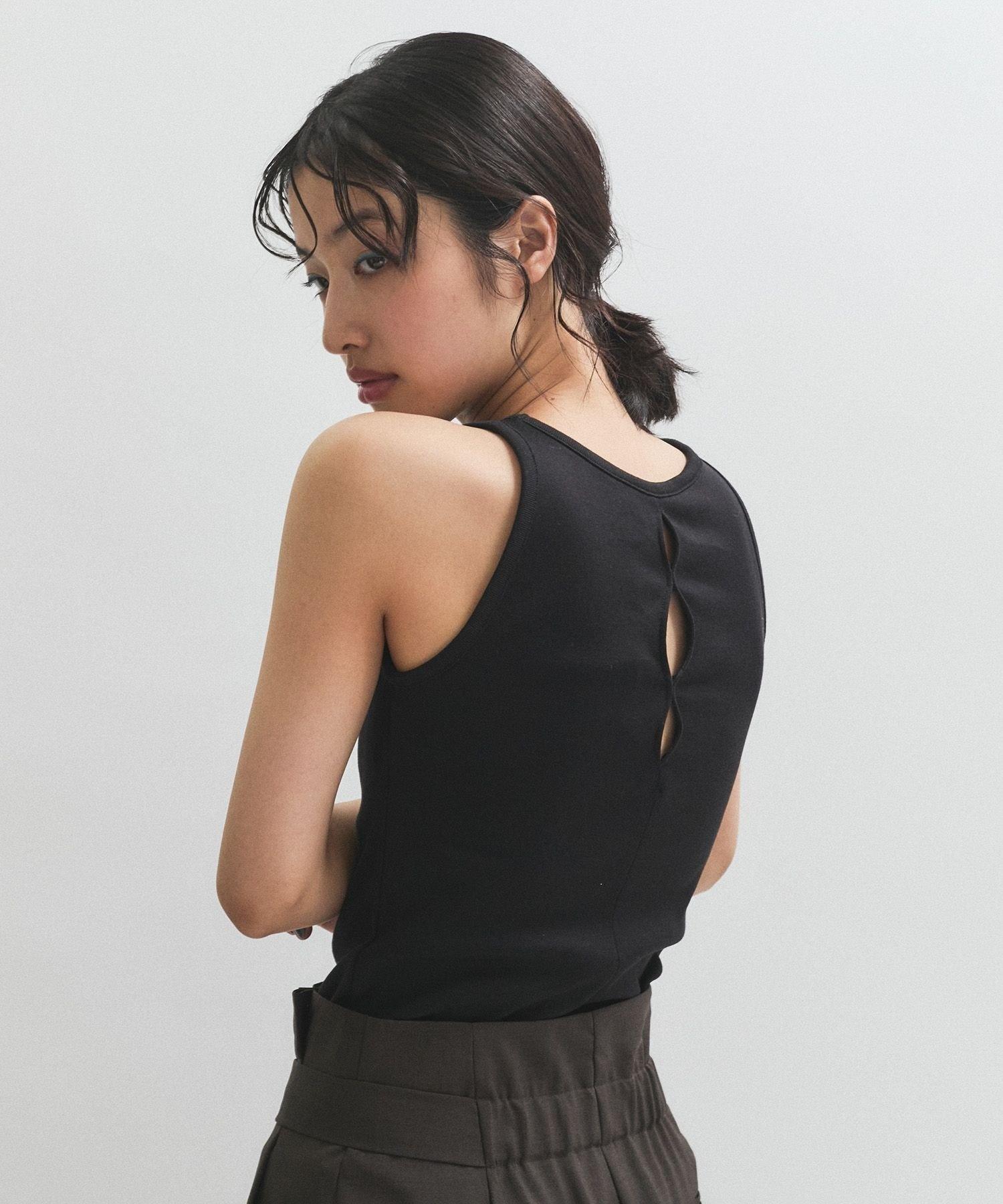 ADAM ET ROPE FEMME アダムエロペ カップイン サークルカット アームホール タンクトップ レディース トップス