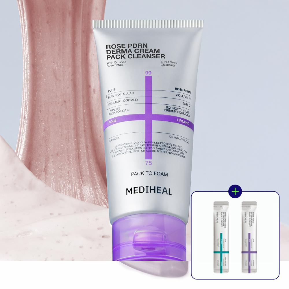 メディヒール ダーマ クリーム パック クレンザー クレンジングフォーム PDRN, 120ml, 1個