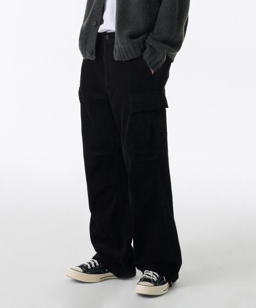 musinsastandard musinsastandard 無印 コーデュロイ パラシュート カーゴパンツ ブラック