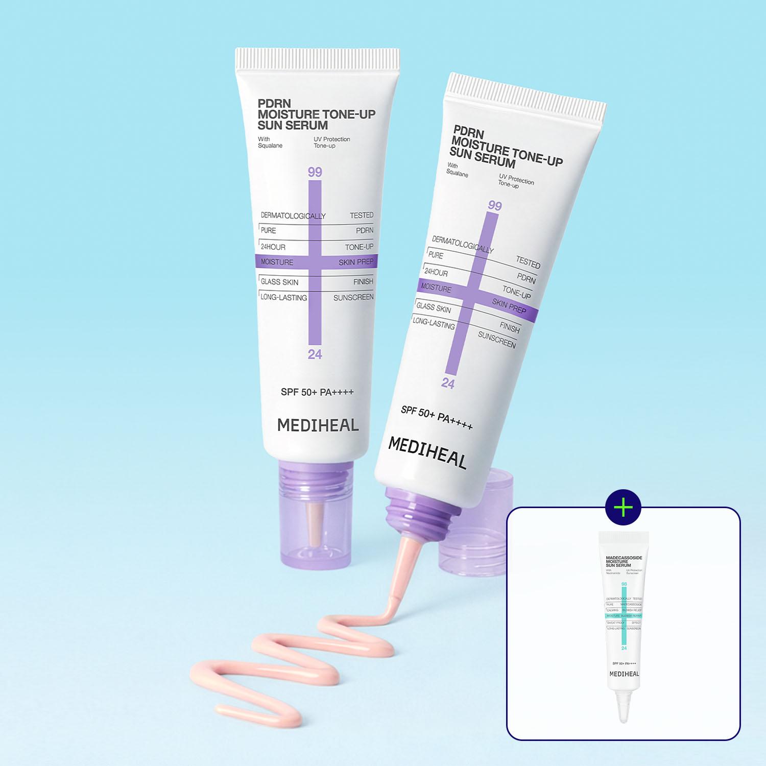 MEDIHEAL PDRN トーンアップ サンセラム (SPF 50+) 50ml, 2個