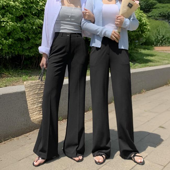 Bootcut Slacks Women's Wide Women's Banding Summer Attention Slacks