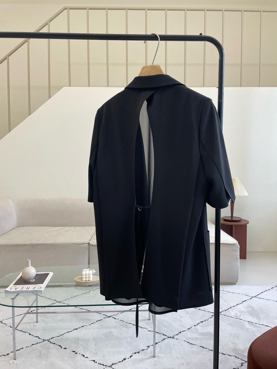 バックスリット シフォン 半袖ジャケット バックポイント 半袖ジャケット