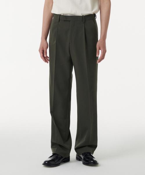 MUSINSA STANDARD musinsastandard MUSINSA ワイド ヒドゥンバンディング スラックス ダスティカーキ