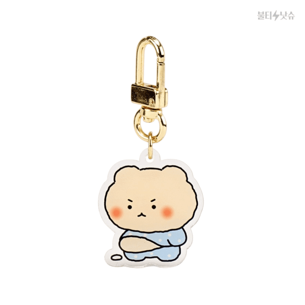 망그러진곰 腹囲 ぴょこっと 망곰이 アクリルミニキーリング グッズ 2.8x2.9cm