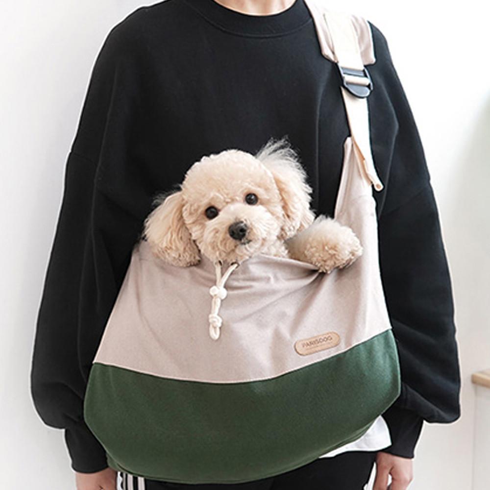 ツートン スリングバッグ グリーン 펫キャリア ペット用サイドバッグ 犬用お出かけバッグ 猫用移動 장
