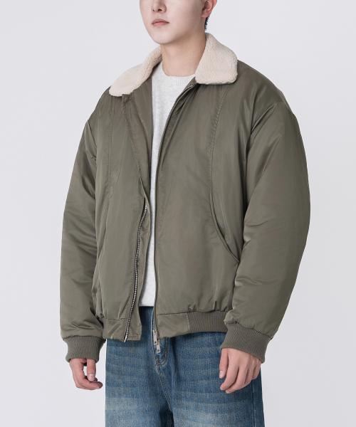 [언더오프] 퍼카라 패디드 항공점퍼 봄버자켓 카키 UK18-KHAKI