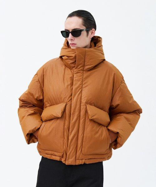 [이에이] MN HOODIE DOWN JACKET Brown IYDWDD001BR
