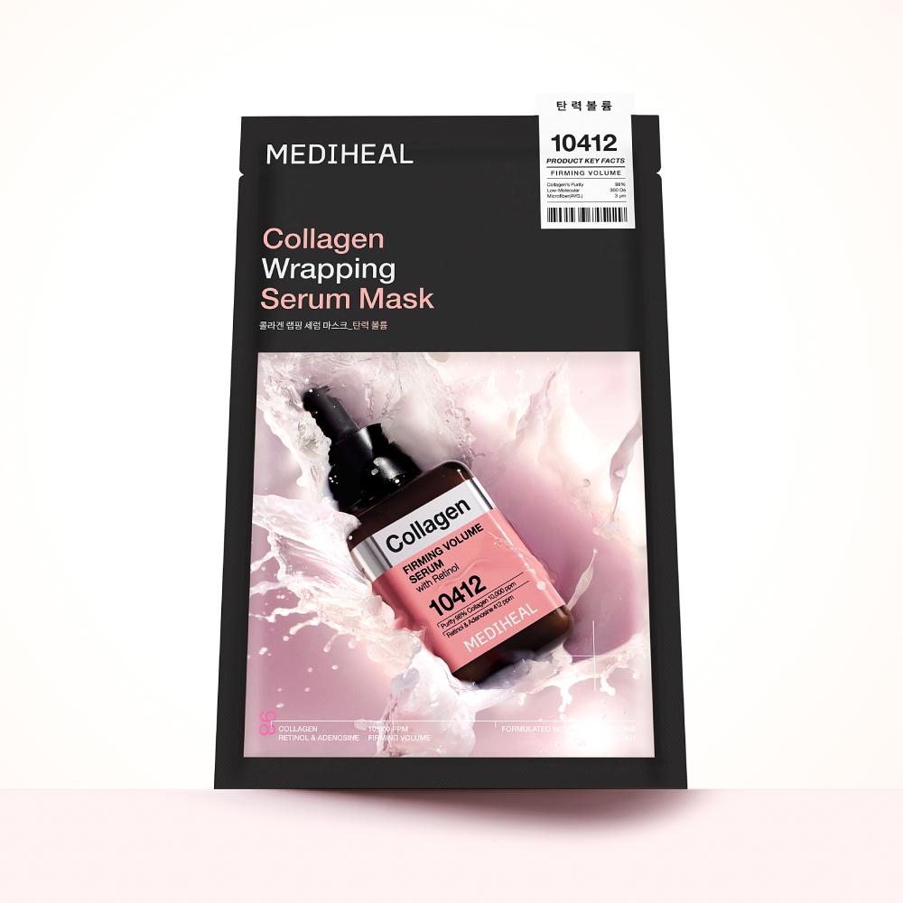 MEDIHEAL (メディヒール) ラッピング セラム マスク コラーゲン, 10枚, 1個