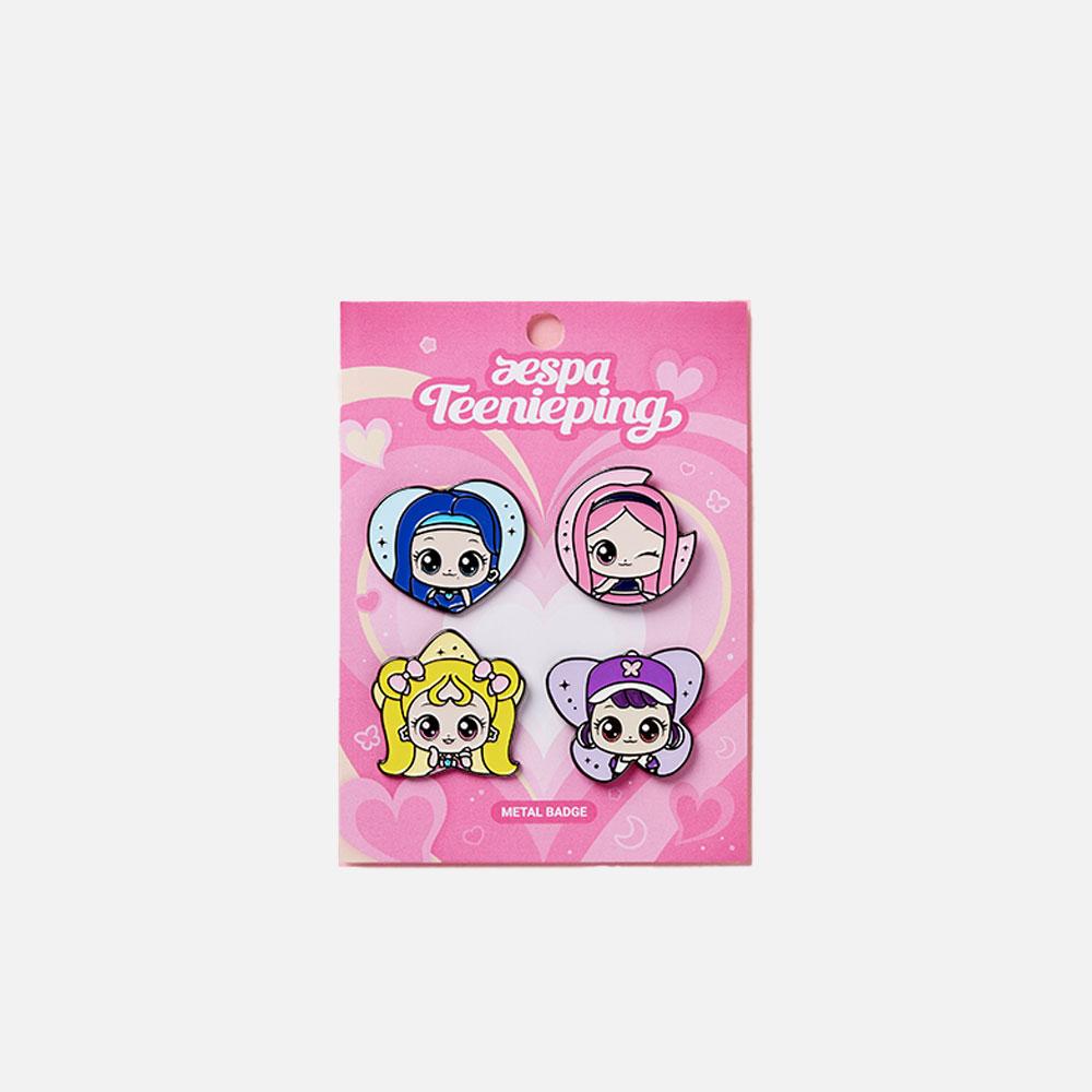 Teenieping X aespa メタルバッジセット