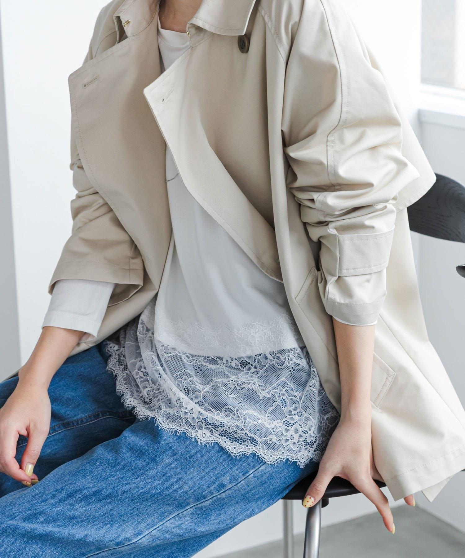 URBAN RESEARCH DOORS (어반리서치) レース ドッキング Tシャツ レディース トップス