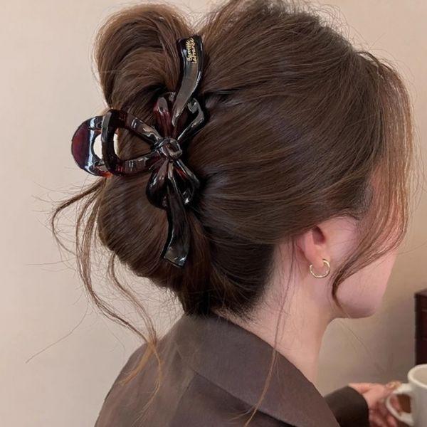 リボン ヘアクリップ ロングヘア ハーフアップ アップヘア スタイリング ヘアアクセサリー レディース