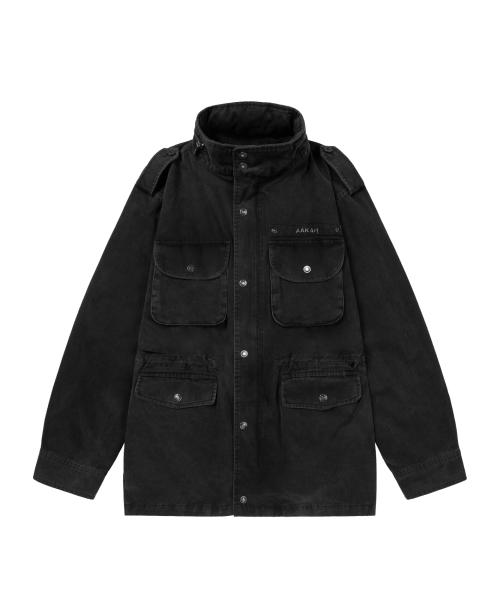 [AKAM] Washed Field Jacket (Black) AK25OT23BK