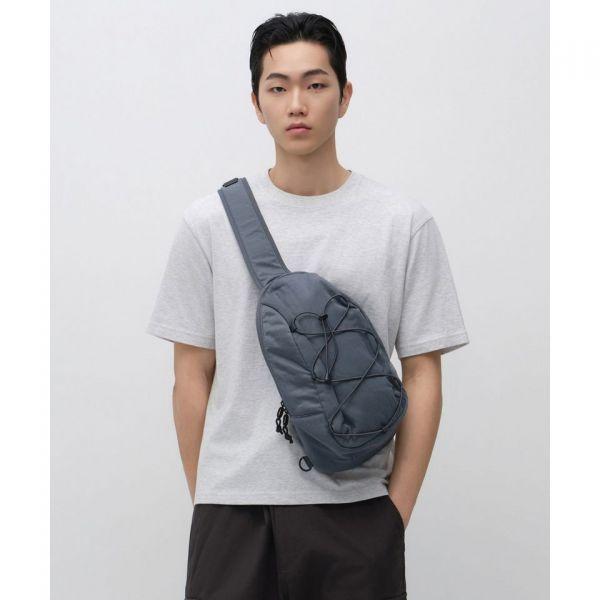 MUSINSA STANDARD Aged Nylon String Sling Bag Blue Grey