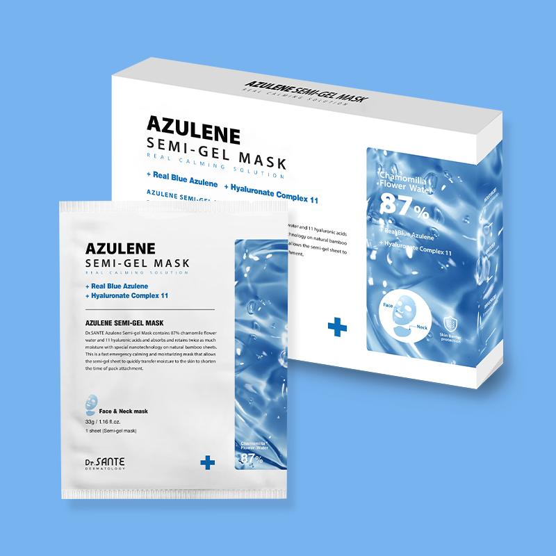 SANTE AZULENE Semi-gel Mask 水分 保湿 デリケート肌 진정 マスクパック 10枚入+S1-2 バンドルセット