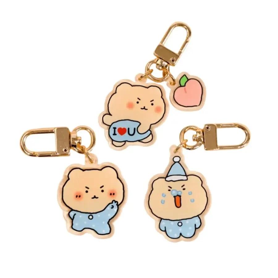 망그러진곰 망곰이 3種セット キャラクター アクリル ミニ キーリング グッズ