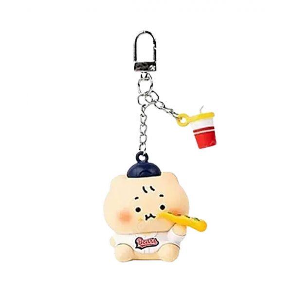 두산 베어스 x 망그러진곰 피규어 키링 냠냠먹산 망곰