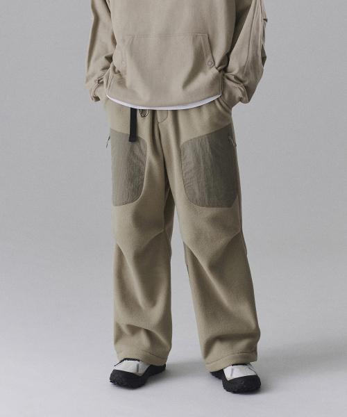 MUSINSA STANDARD musinsastandard MUSINSA CITY LEISURE POLAR FLEECE BELTED PANTS グレイッシュ ベージュ