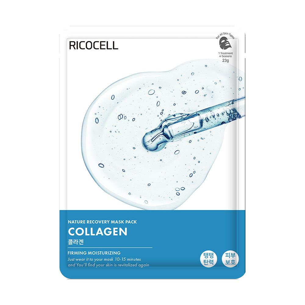 Ricocell Nature Recovery マスクパック 13種 1日1パック しっとり 優しい コラーゲン, 1枚, 1個