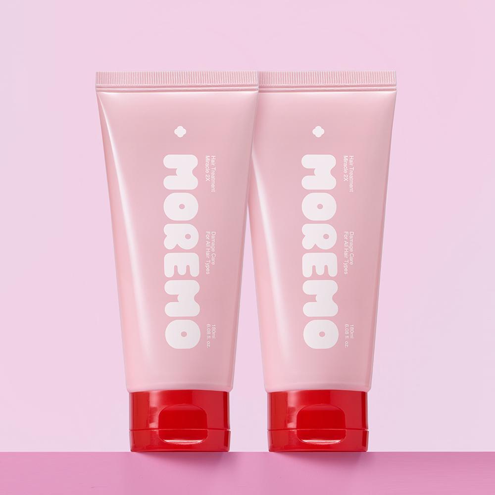 [2種香り] MOREMO プロテイン ヘアパック トリートメント ミラクル 2X ダブルセット 180ml 2個