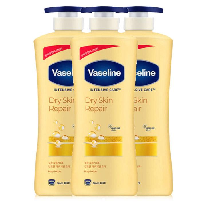 Vaseline ボディローション インテンシブケア 600ml 3個 ドライスキン 高保湿 香りの良い男性 女性 保湿剤