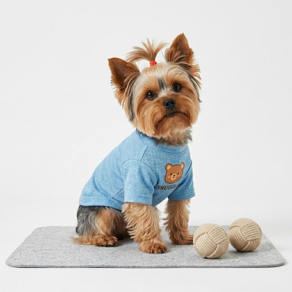 S Home Deco 犬服 青いTシャツ 夏 メッシュ リネン 小型犬